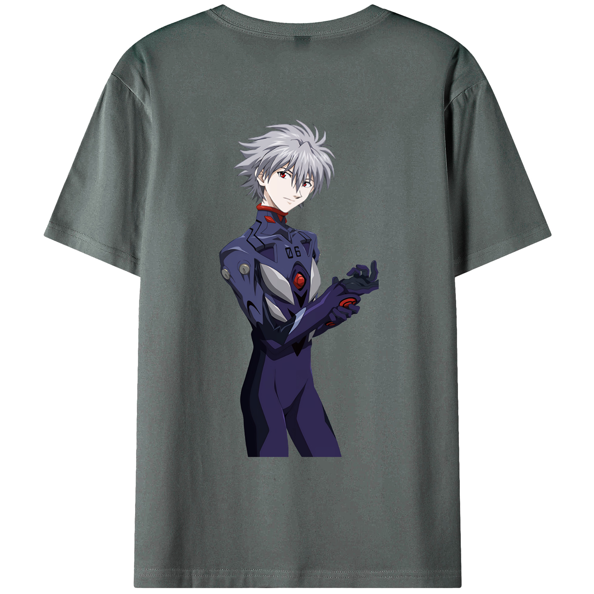 （画像用） EVA 新世紀エヴァンゲリオン 綿100％ メンズ半袖Tシャツ（バックプリント） 通気性